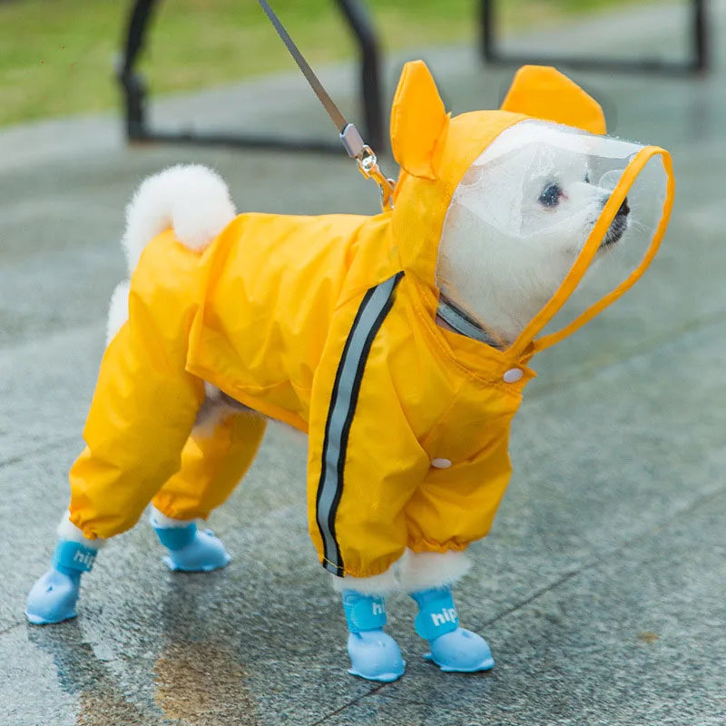 Pet Puppy Dog Raincoat Full Body Waterproof Jacket Protection