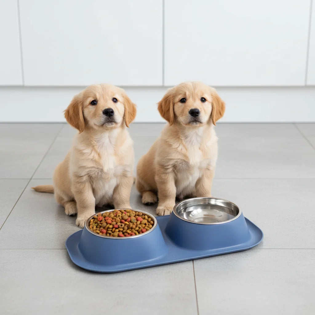Premium Double Non Slip Pet Food Water Bowls For Dogs