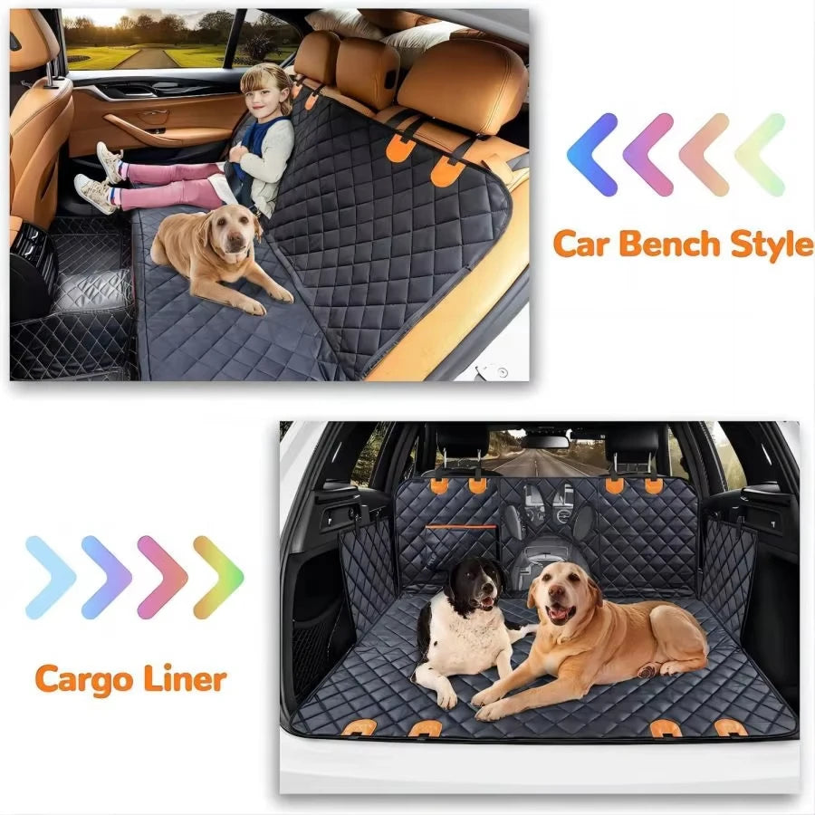 Waterproof Dog Car Seat Cover With Mesh Window And Zipper