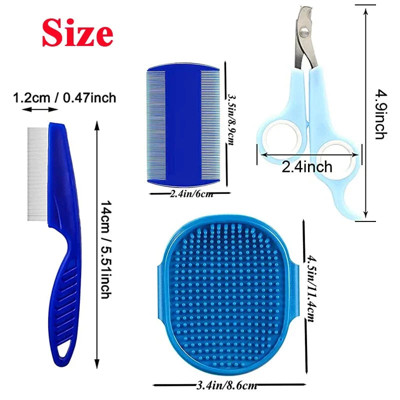 Pet Grooming Kit With Nail Clippers And Tear Stain Comb
