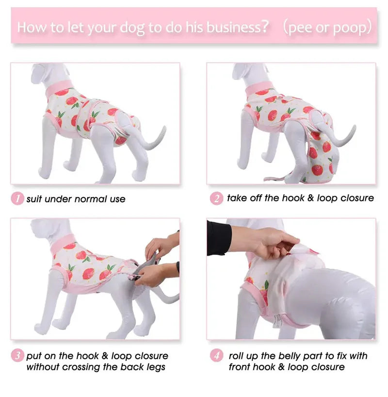 Comfortable Cotton Dog Recovery Surgical Suit For Post Care