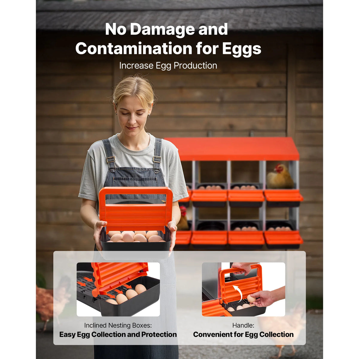 SucceBuy Galvanized Steel Chicken Nesting Box Rollout Egg Tray