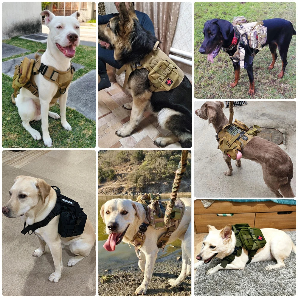 Tactical Dog Harness Set Large Dogs No Pull Malinois