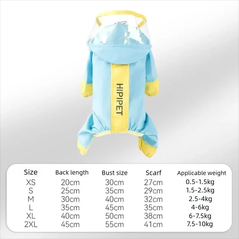 Pet Puppy Dog Raincoat Full Body Waterproof Jacket Protection