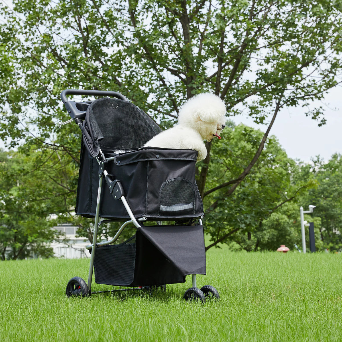 Foldable Three Wheel Pet Stroller For Small Dogs And Cats