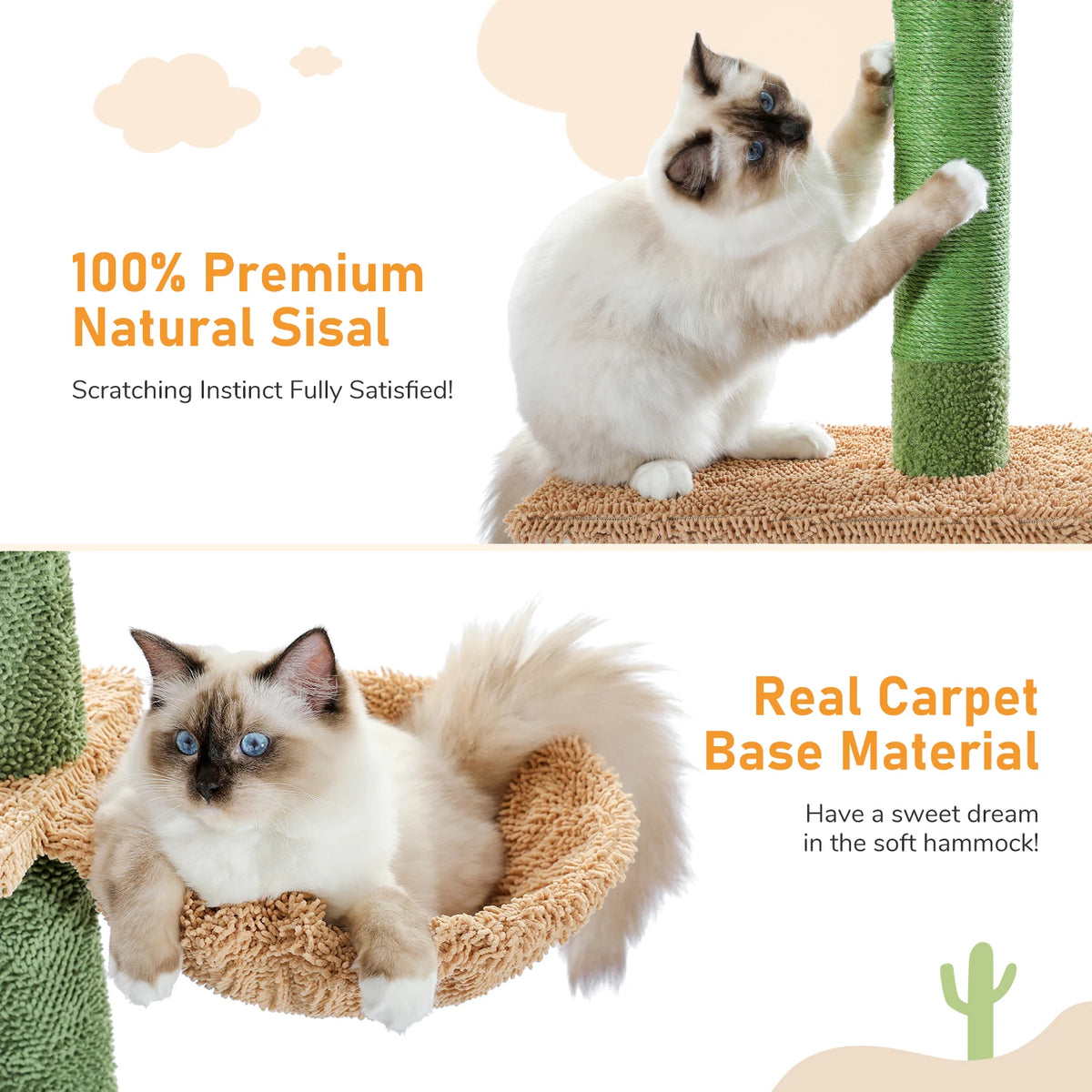 Pawz Road Sturdy Cat Climbing Tree With Hammock And Scratcher