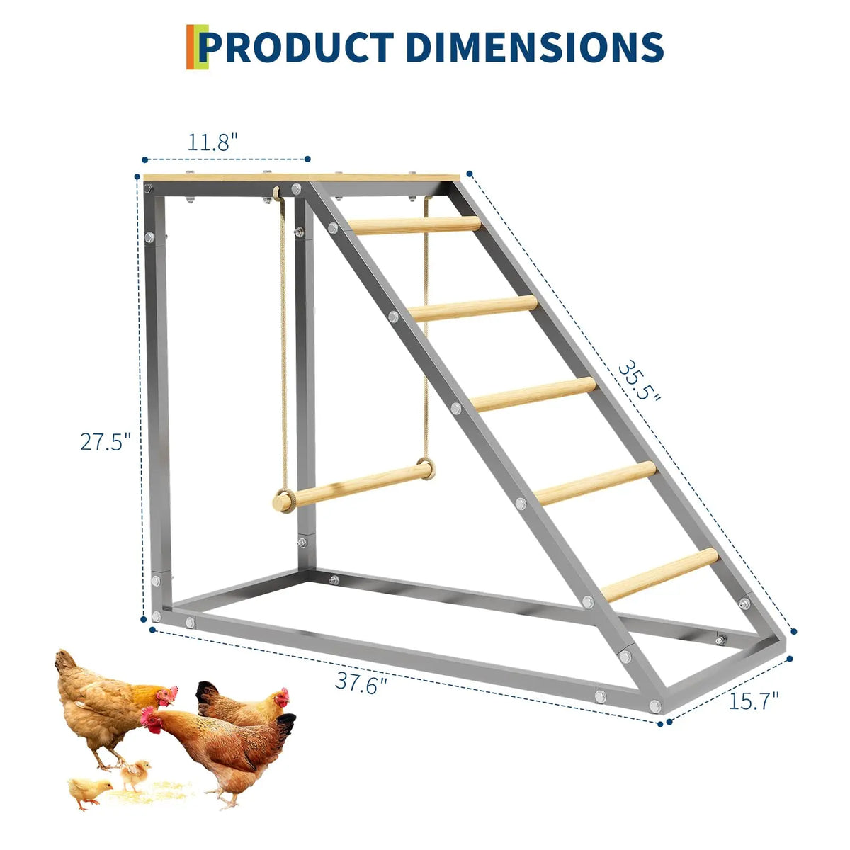 HiMISS Durable Galvanized Steel Chicken Coop Roost
