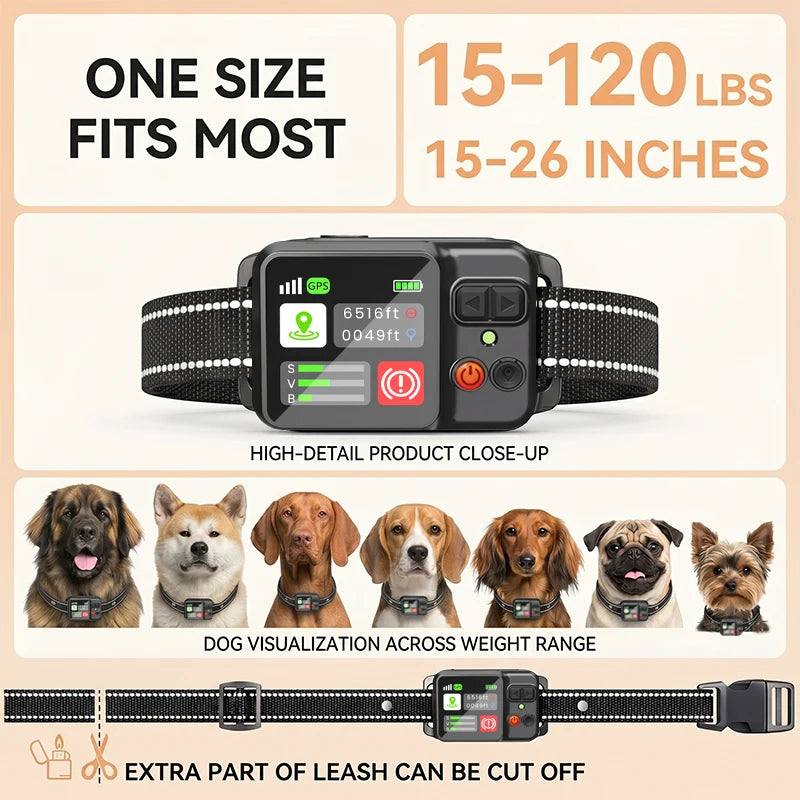 Dog GPS Fence System Waterproof Wireless Training Collar