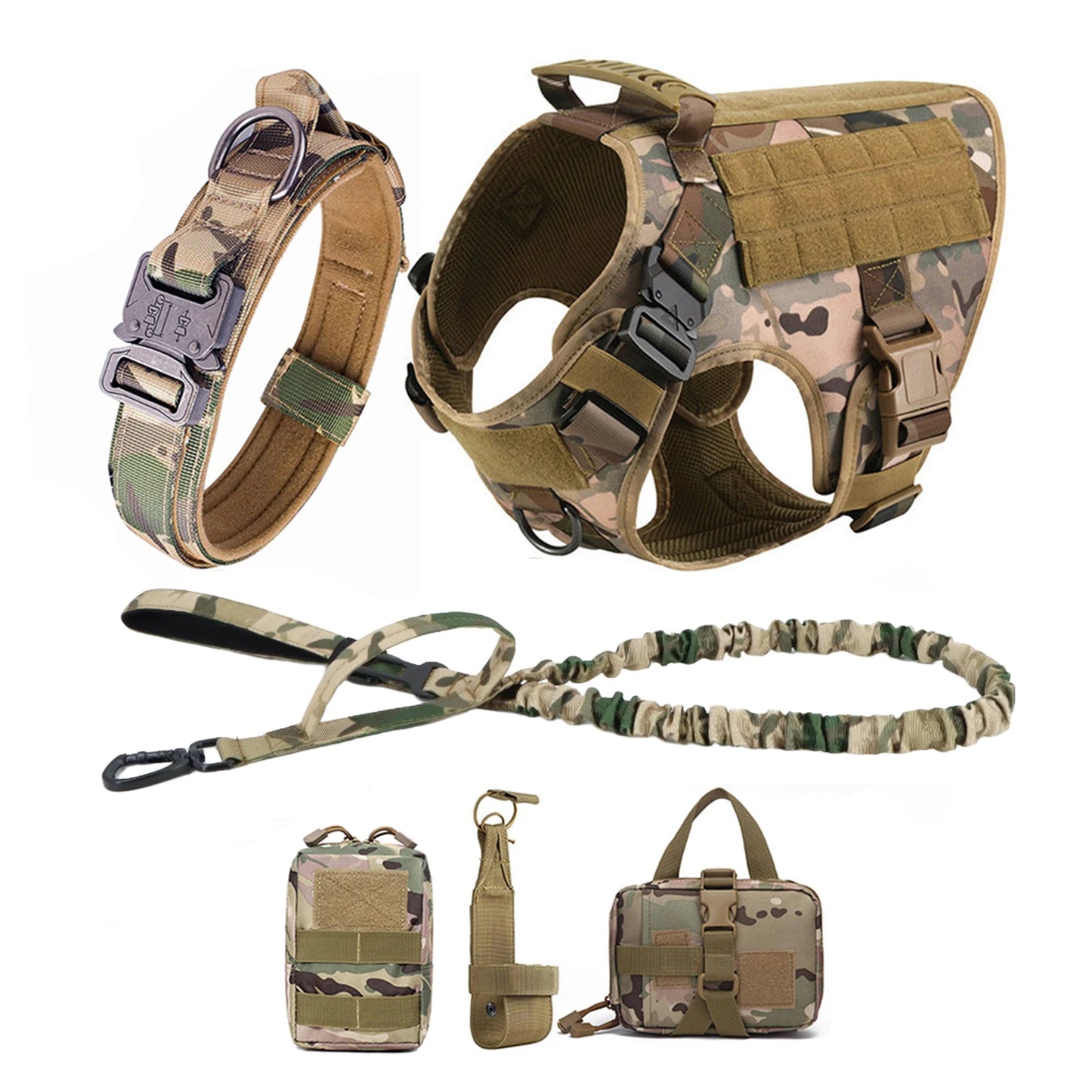 Tactical Dog Harness With Molle Pouches For German Shepherd Training