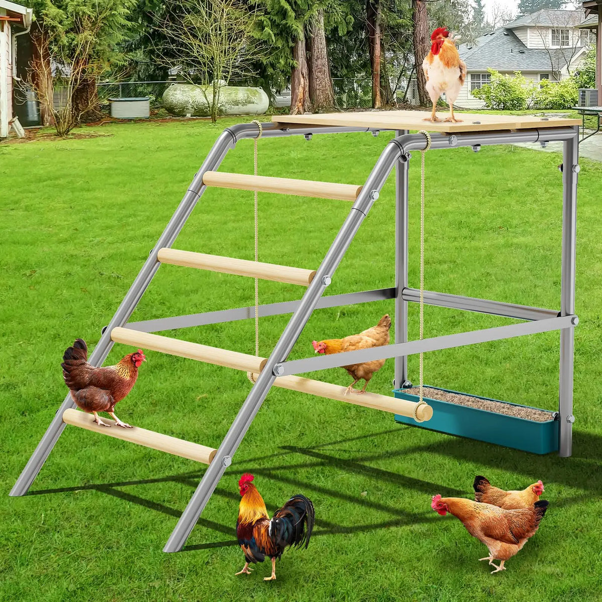 HiMISS Durable Galvanized Steel Chicken Coop Roost