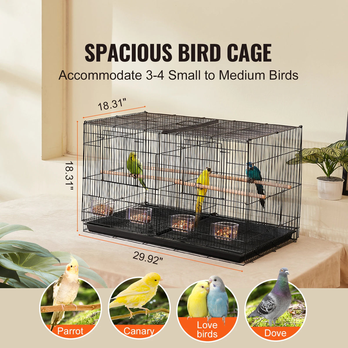 SucceBuy Flight Bird Cage With Stackable Divider And Travel Handle