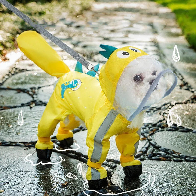 Pet Puppy Dog Raincoat Full Body Waterproof Jacket Protection