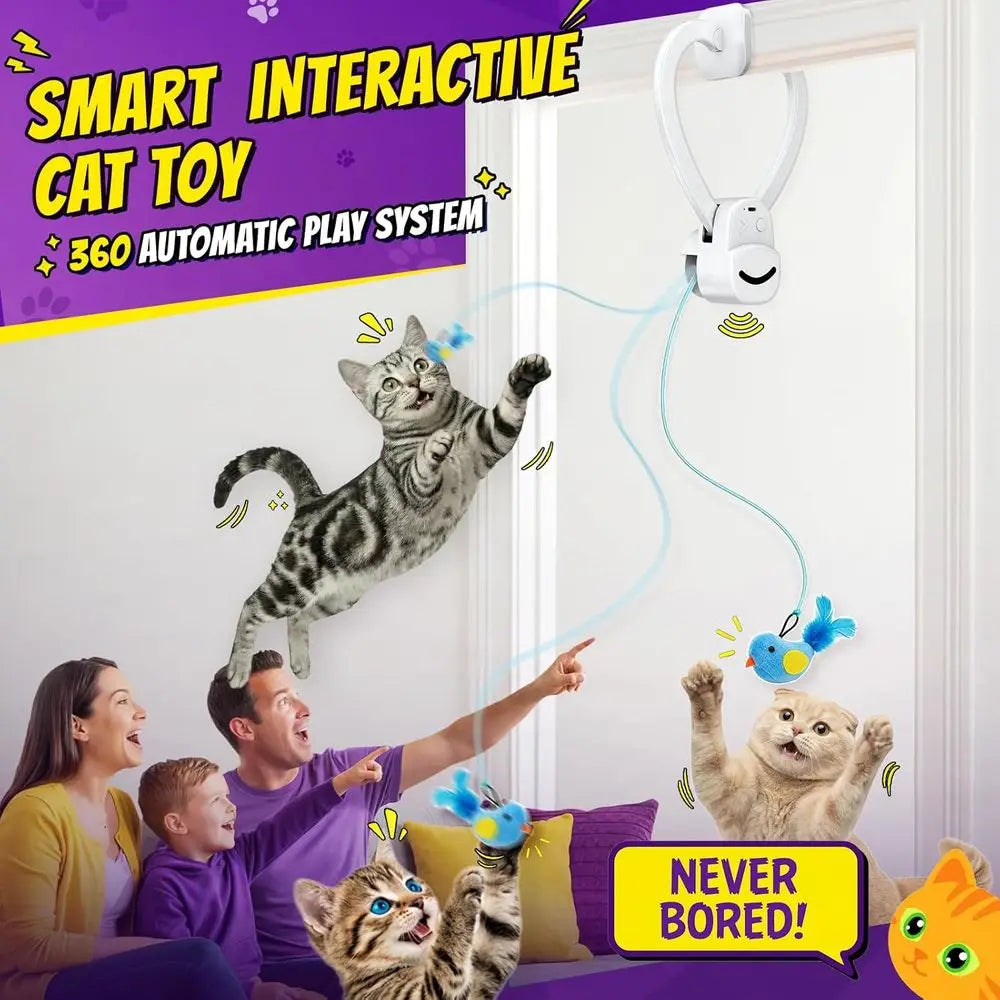 Interactive Cat Toy Wand Bird Chase Indoor USB Rechargeable