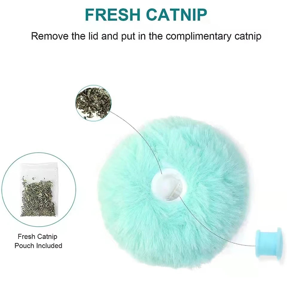Smart Interactive Plush Cat Toy Ball Featuring Touch Squeak Design