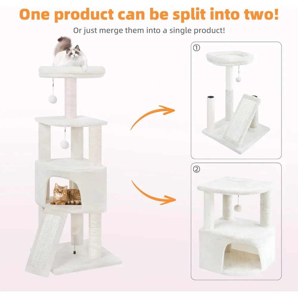 NBVCX Multi Level Cat Tower With Condo And Scratching Posts