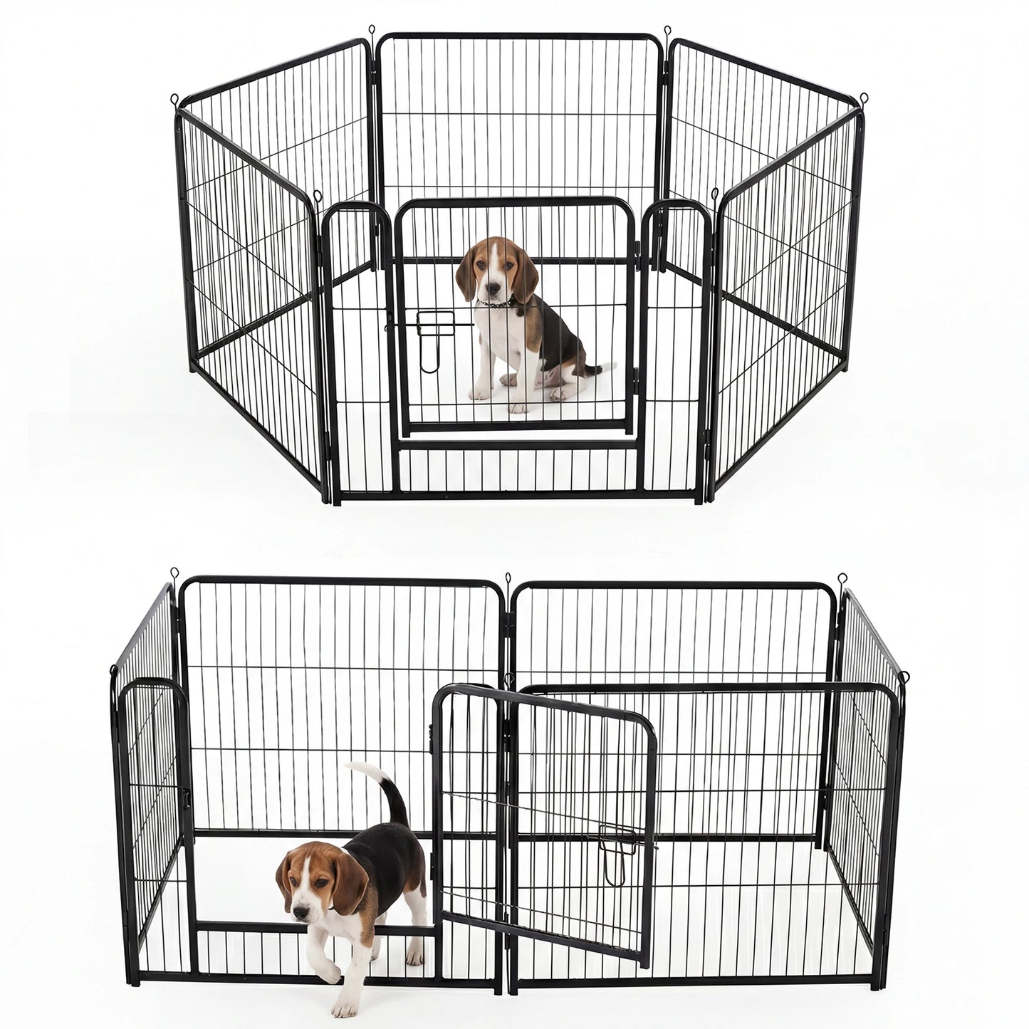 JHK 6 Panels Metal Dog Playpen Foldable Fence Indoor Outdoor