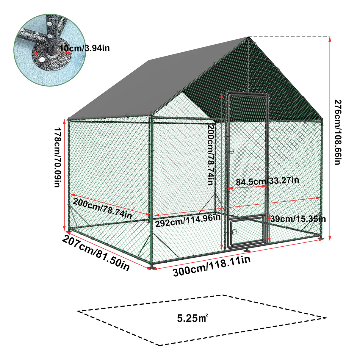 Bingopaw Heavy Duty Metal Chicken Coop With Nylon Netting