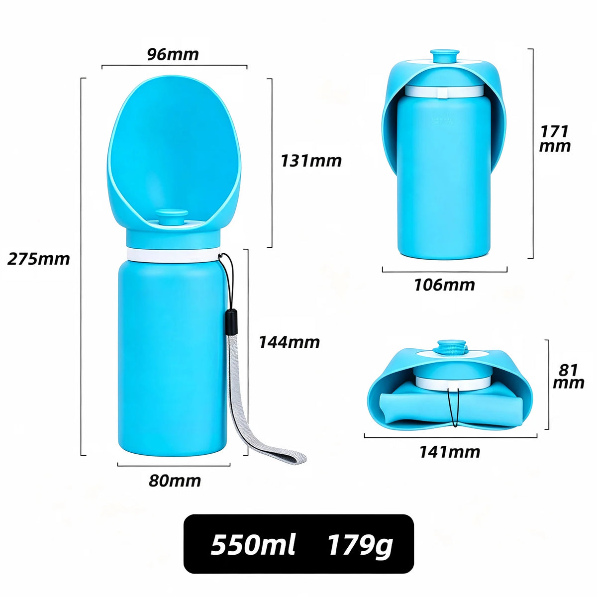 AJN Portable Foldable Dog Water Dispenser Bottle Travel