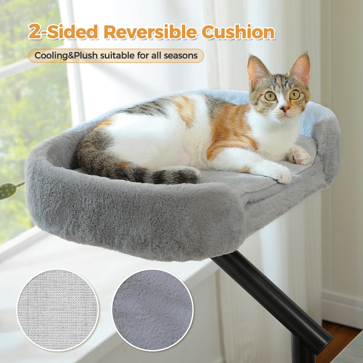 Pawz Road Adjustable Rotatable Plush Desk Cat Bed Stand