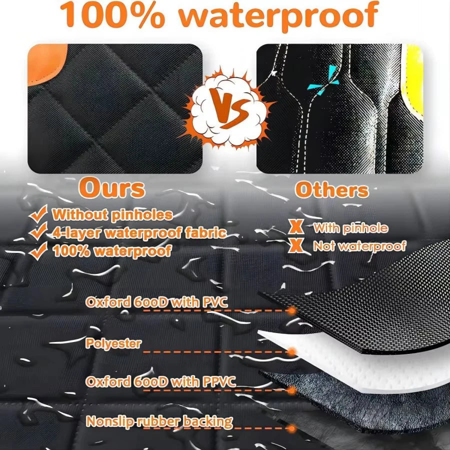 Waterproof Dog Car Seat Cover With Mesh Window And Zipper