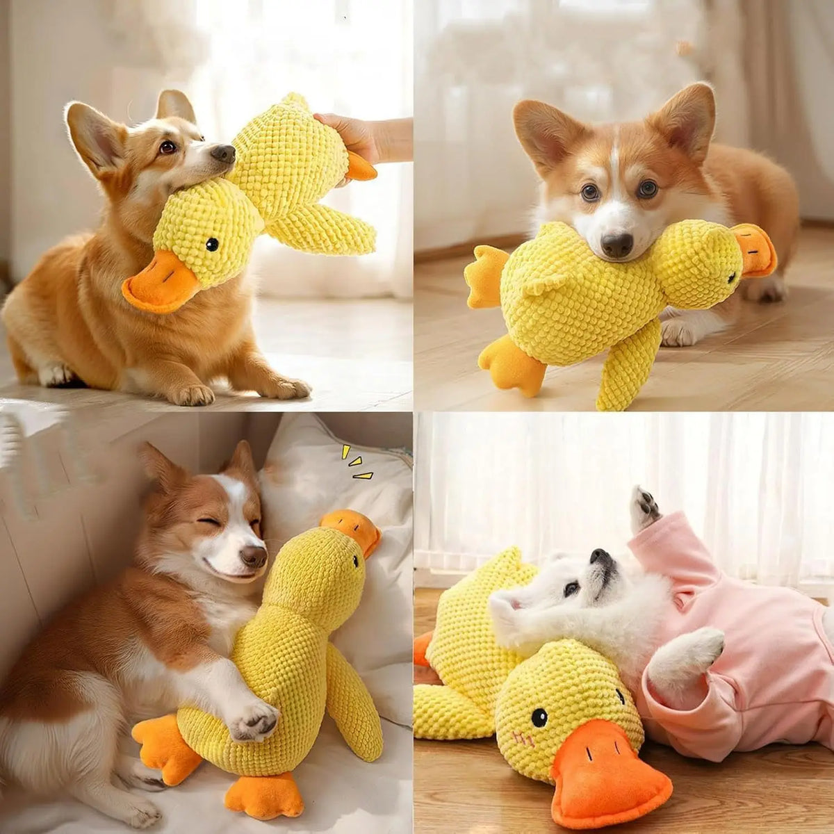 XMSJ Durable Plush Quacking Duck Chew Resistant Pet Toy