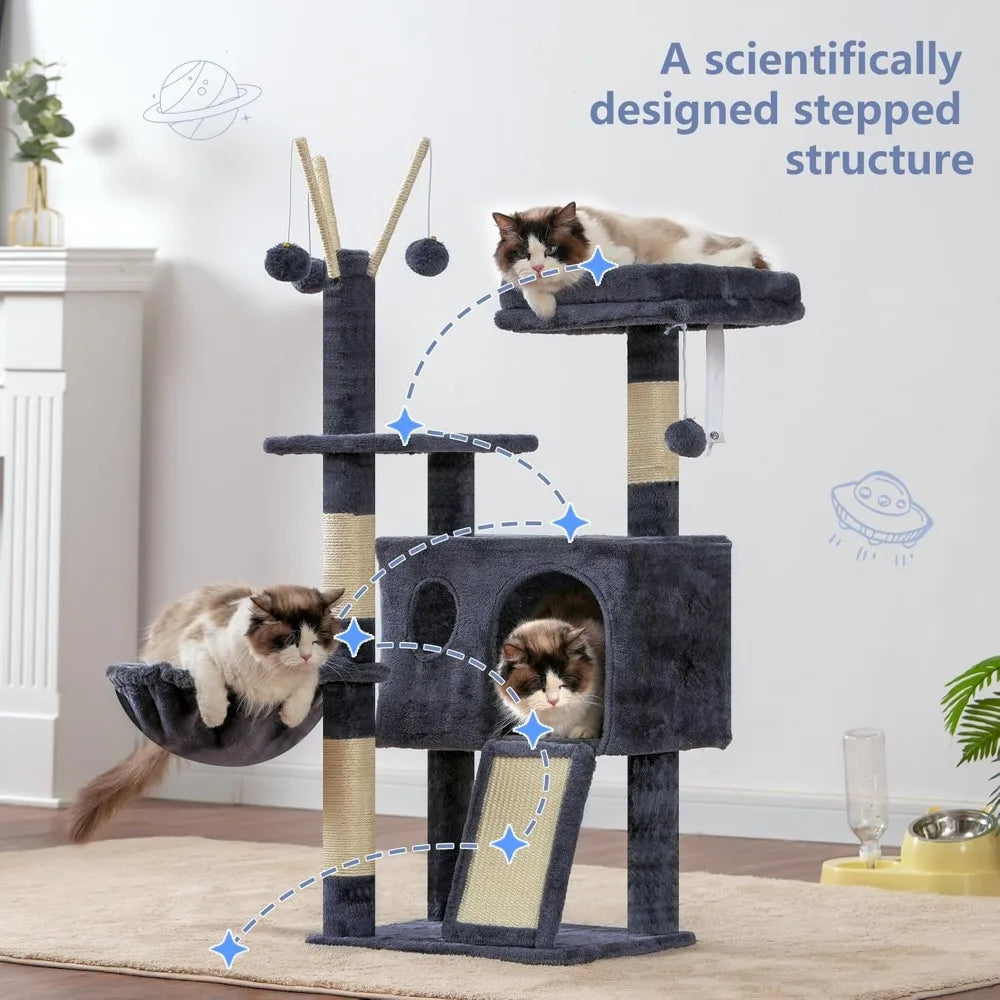 NBVCX Indoor Cat Tree Tower With Sisal Scratching Posts