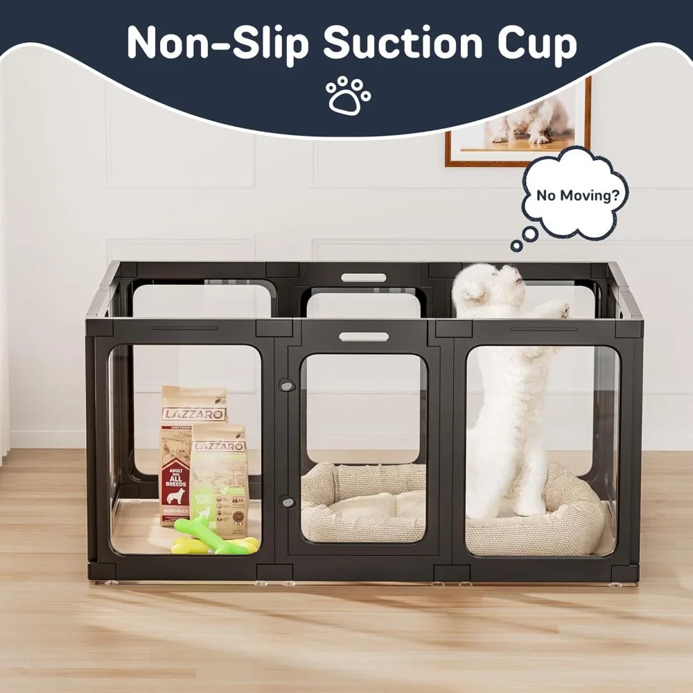 Acrylic Pet Playpen With Door For Small Dogs Cats Rabbits