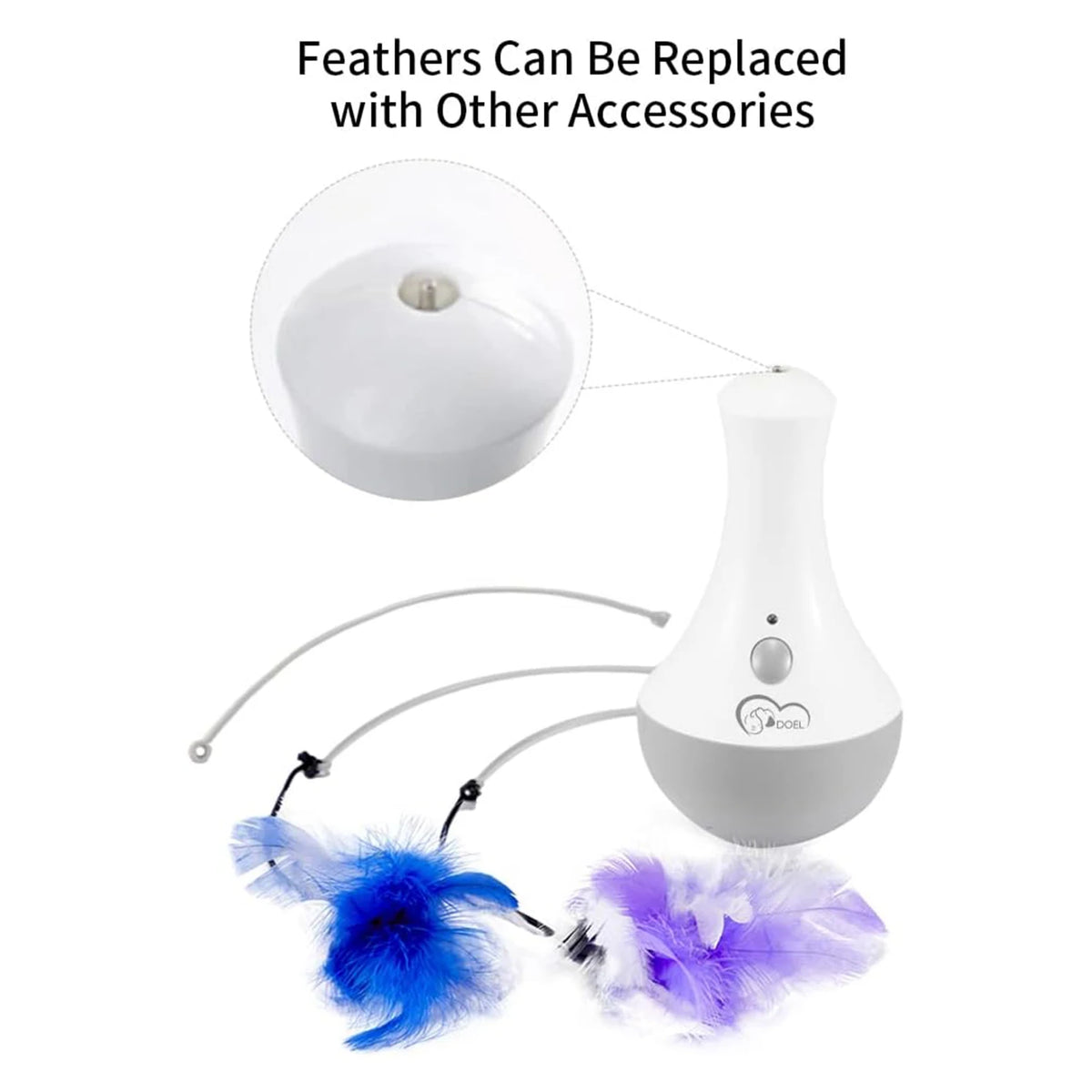 Doel Automatic Rotating Feather Cat Toy For Indoor Play